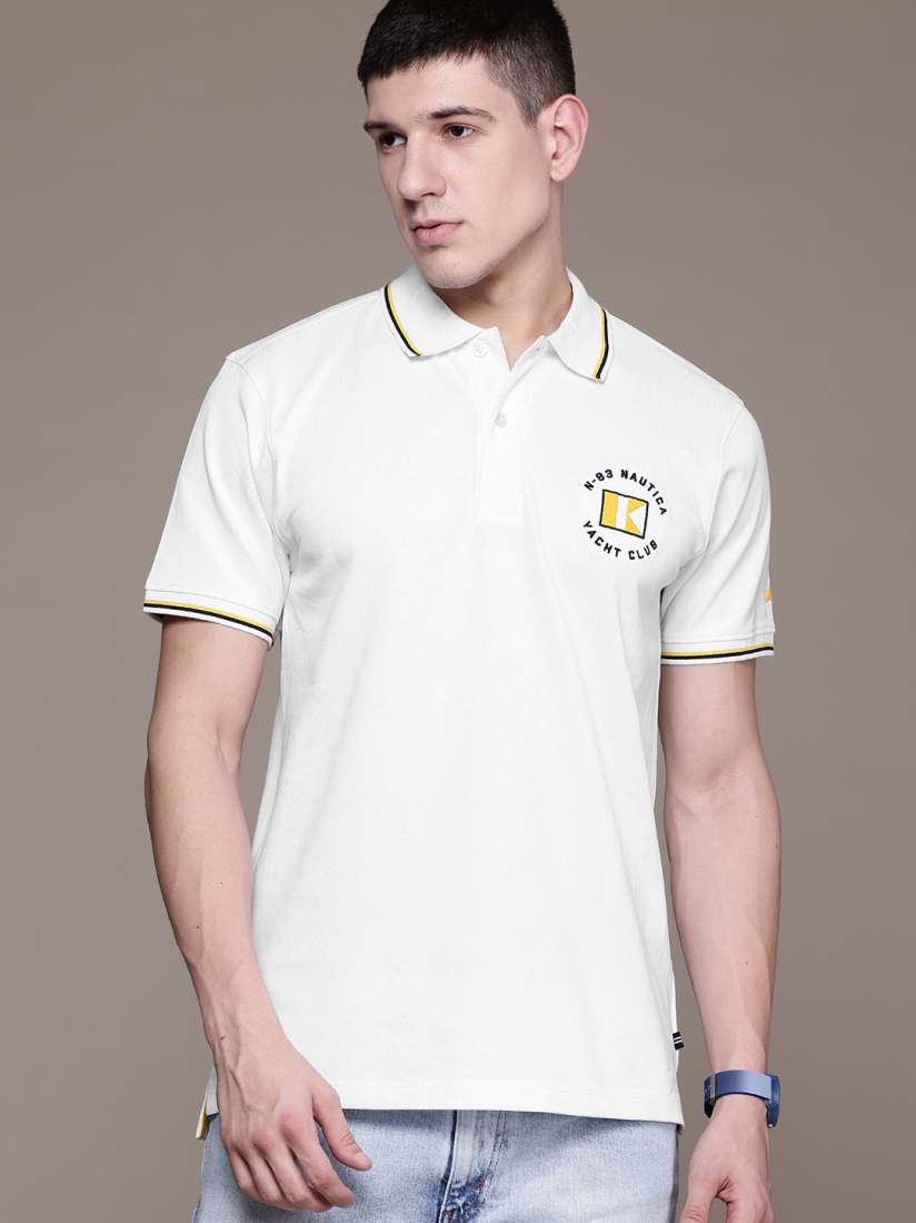 Buy Nautica Polo Collar Pure Cotton T shirt Tshirts for Men 28157478 Myntra