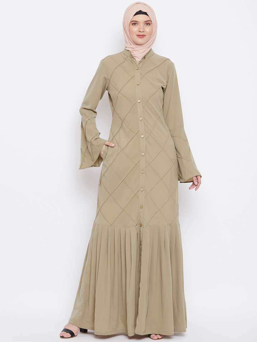 Buy MOMIN LIBAS Front Open Pleated Abaya Burqa Burqas for Women 28161424 Myntra