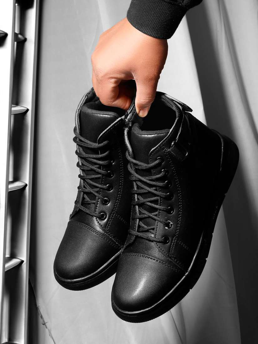 Buy HAKKEL Men Round Toe Mid Top Lace Up Boots Boots for Men 28173324 Myntra