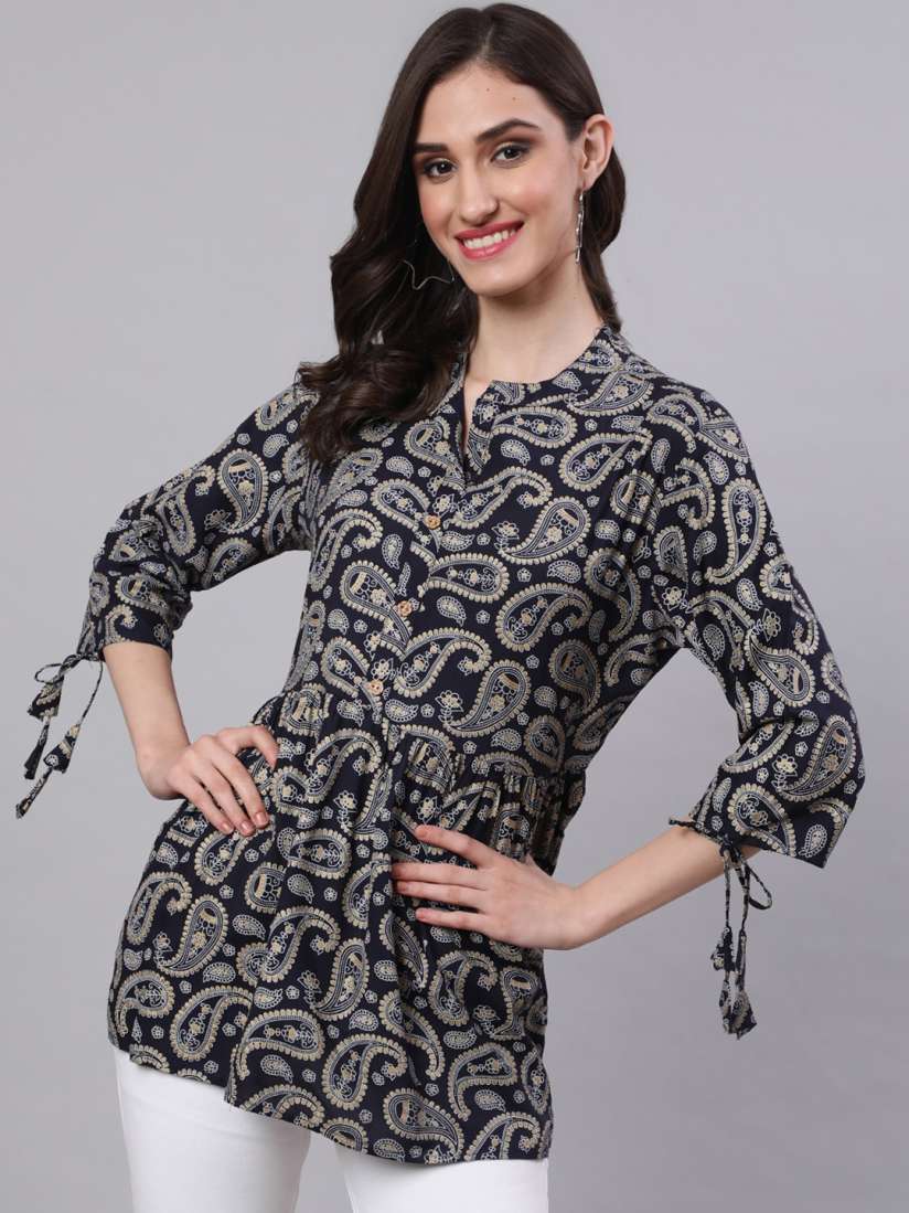 Buy SAK JAIPUR Paisley Printed Peplum Kurta Tops for Women 28185768 Myntra