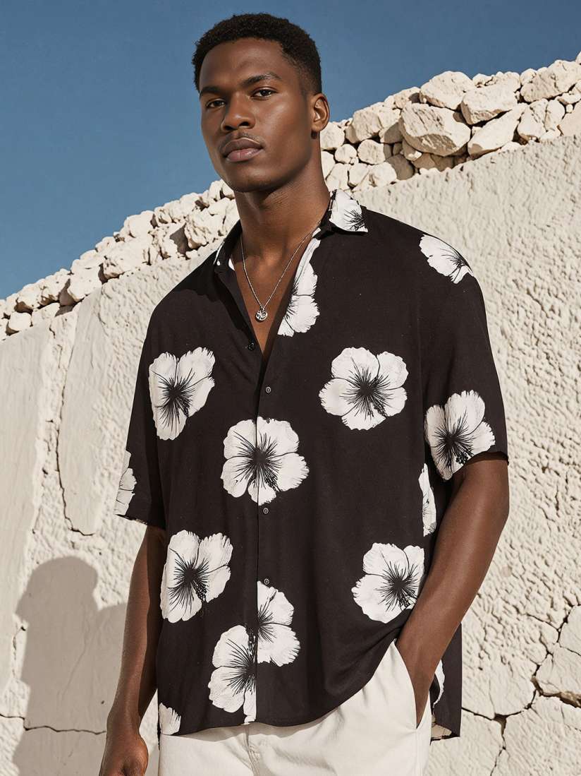 Buy H M Patterned Resort Shirt Shirts for Men 28190448 Myntra