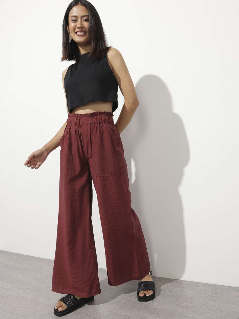 Wide leg pants myntra outlet