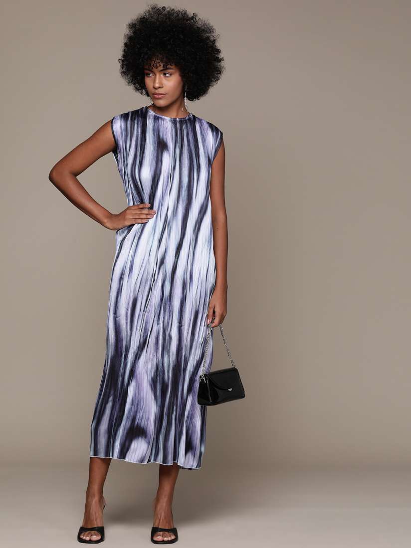 Buy MANGO Tie Dye Plisse A Line Midi Dress Dresses for Women 28197790 Myntra