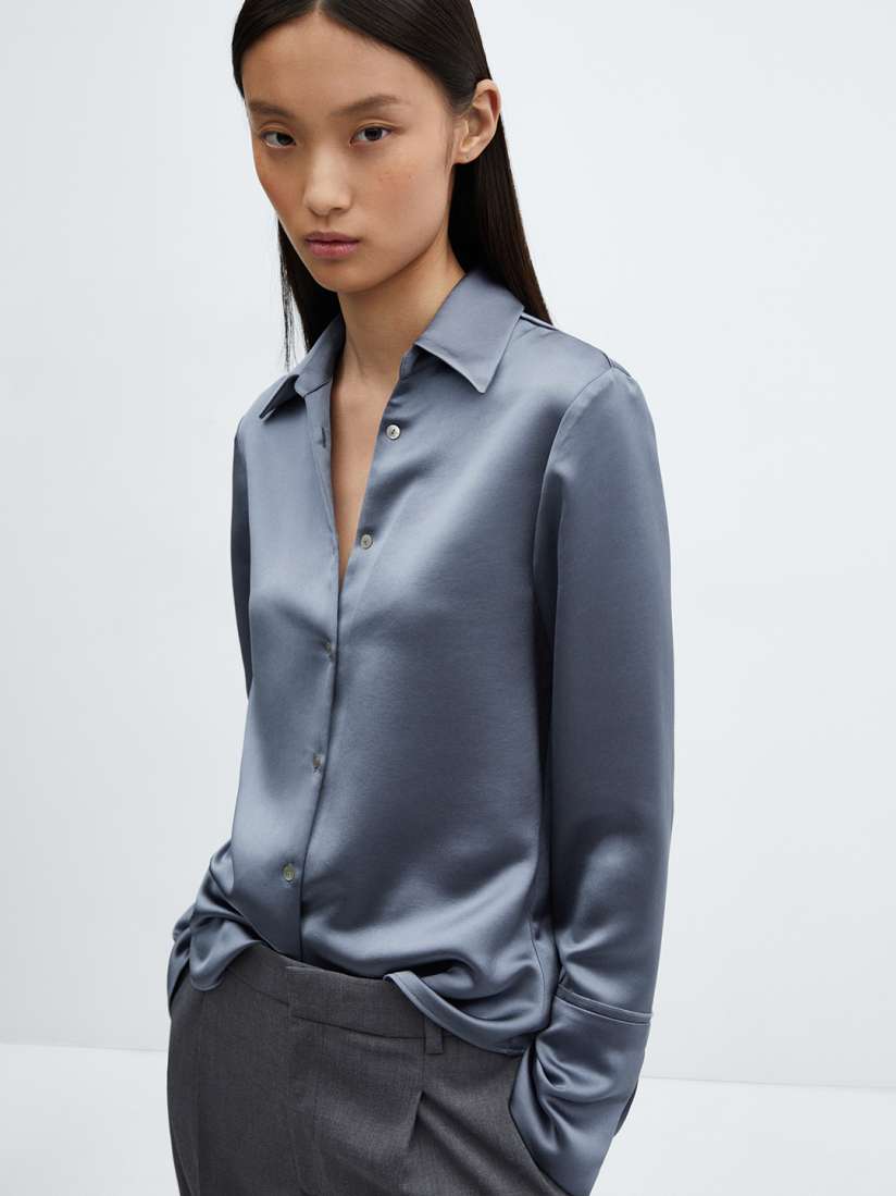Buy MANGO Satin Finish Shirt Shirts for Women 28198146 Myntra