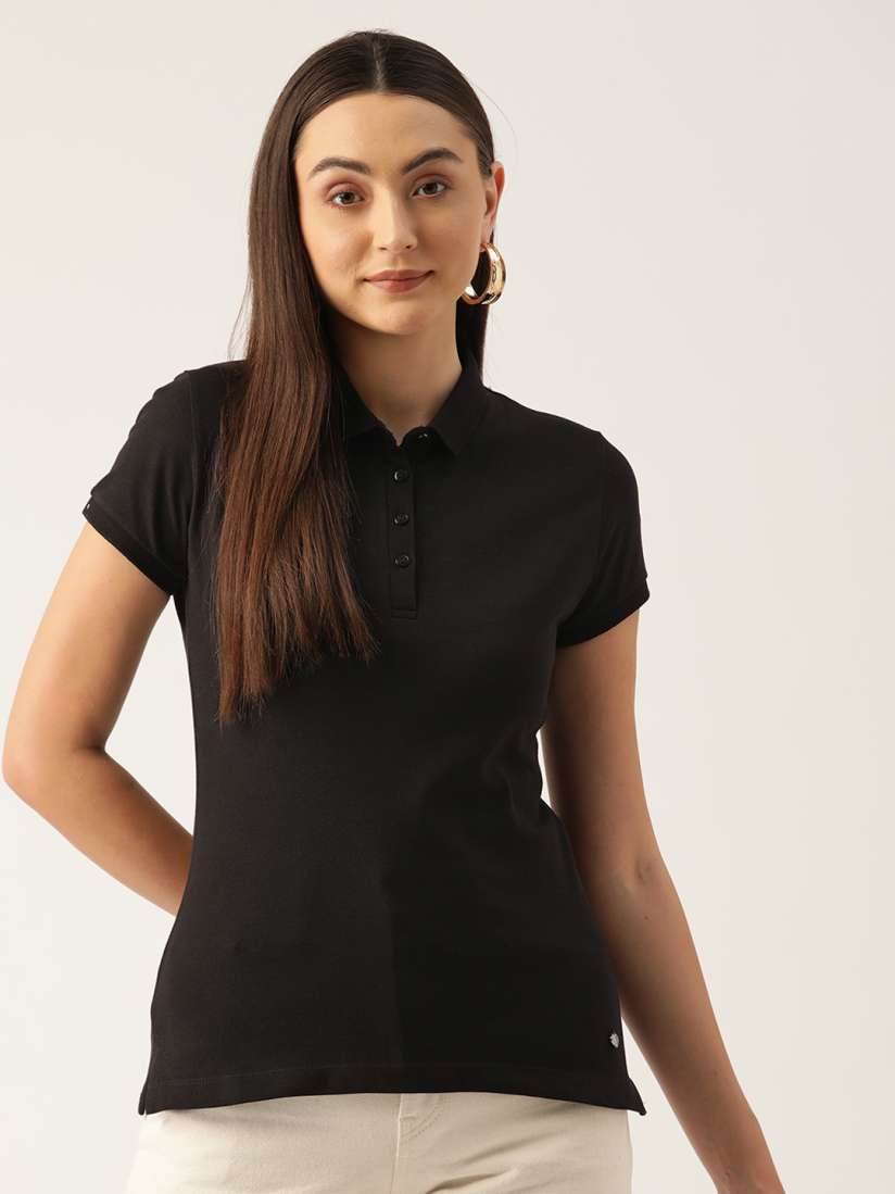 Buy Monte Carlo Women Polo Collar Pure Cotton T shirt Tshirts for Women 28205762 Myntra