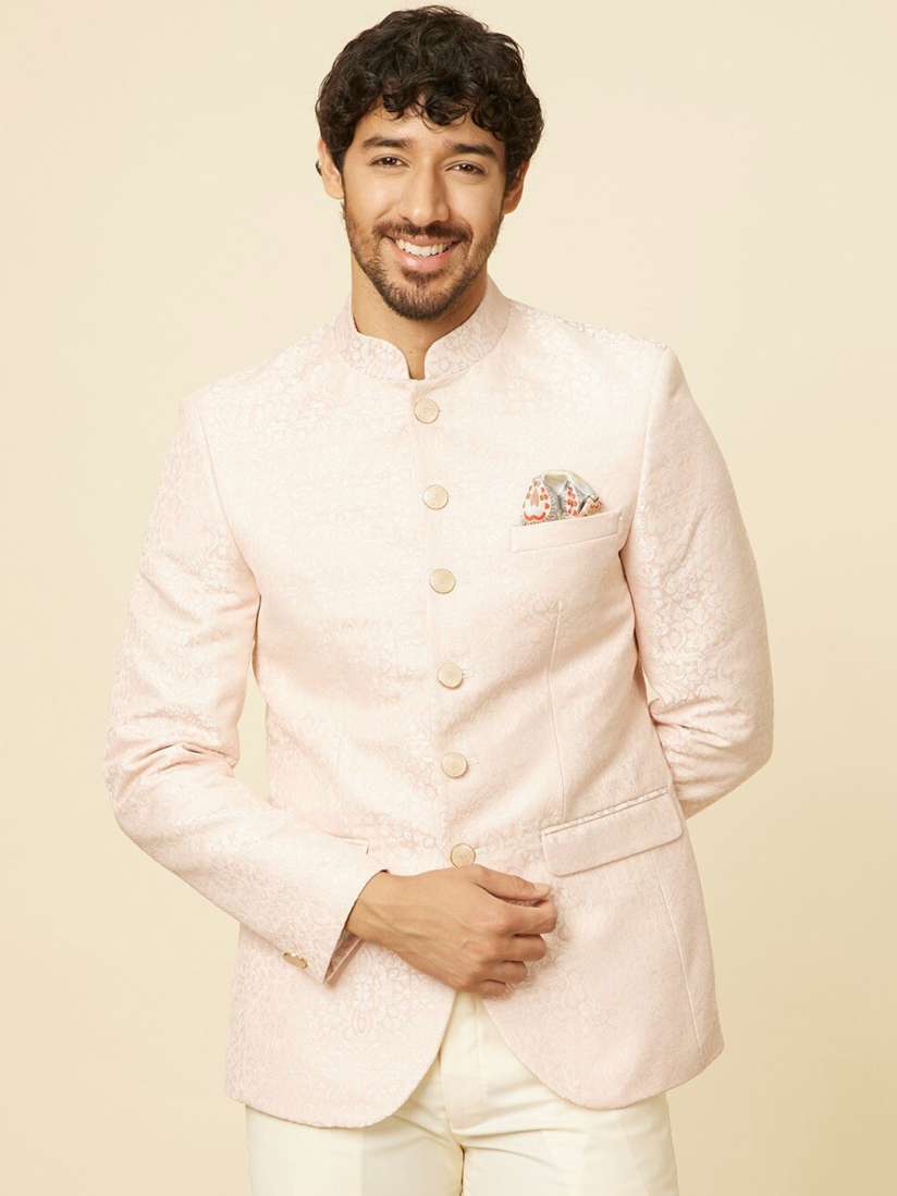 Buy Manyavar Self Design Brocade Tailored Fit Bandhgala Two Piece Suit Suits for Men 28212238 Myntra