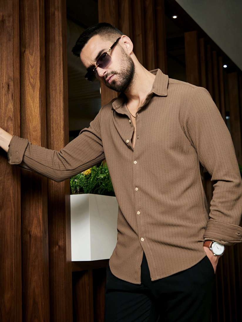 Buy Campus Sutra Classic Self Design Spread Collar Casual Shirt Shirts for Men 28219632 Myntra