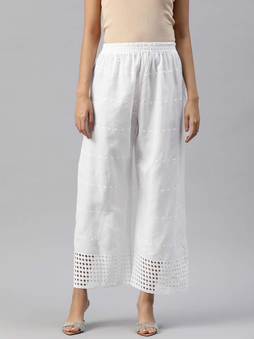 Buy SWI Stylish Women Embroidered Ethnic Cotton Palazzos Palazzos for Women 28221348 Myntra