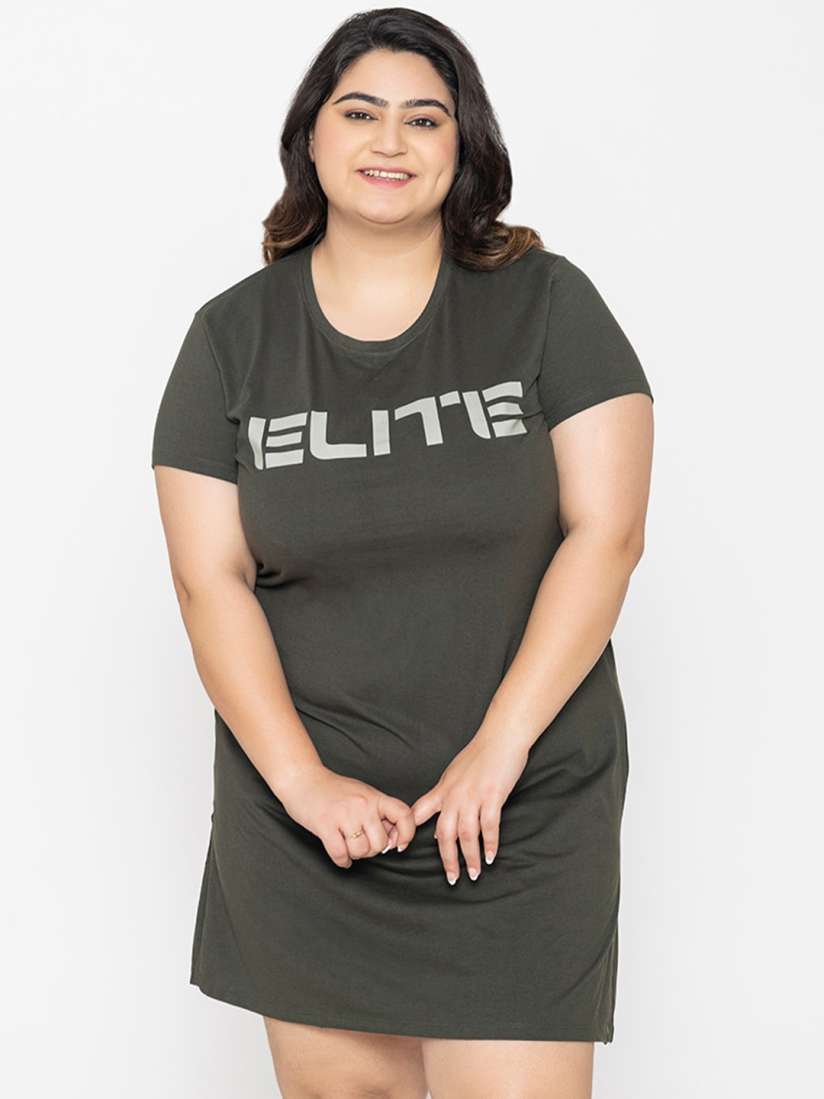 Buy TITTLI Plus Size Print Organic Cotton T shirt Dress Dresses for Women 28221768 Myntra