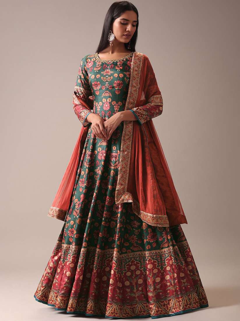 Buy KALKI Fashion Floral Printed Anarkali Ethnic Dress Ethnic Dresses for Women 28232252 Myntra