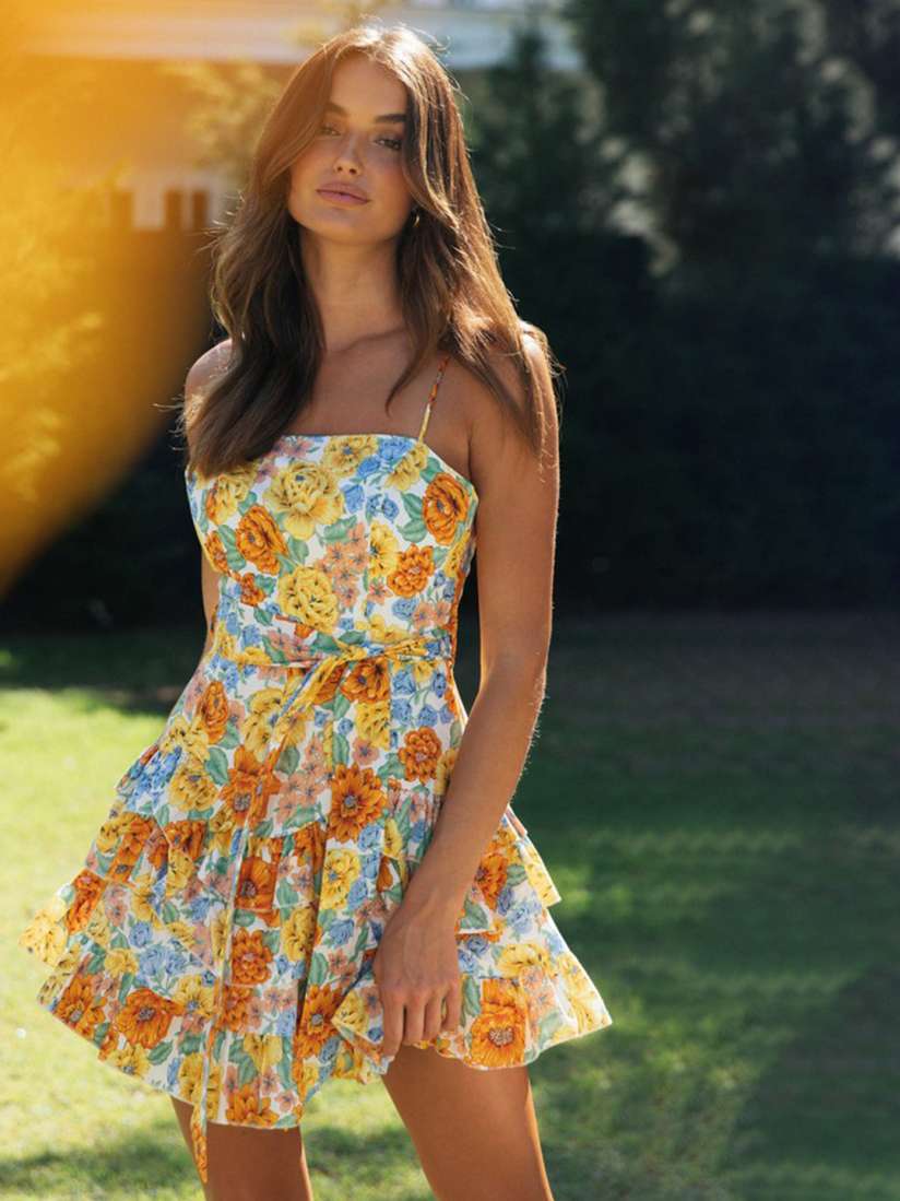 Buy StyleCast White Floral Printed Shoulder Straps Fit Flare Dress Dresses for Women 28232794 Myntra