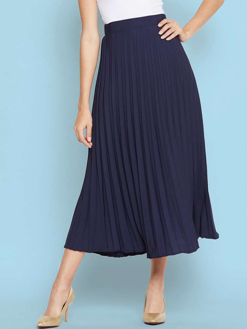 Buy Femvy Pleated Flared Midi Skirt Skirts for Women 28239194 Myntra