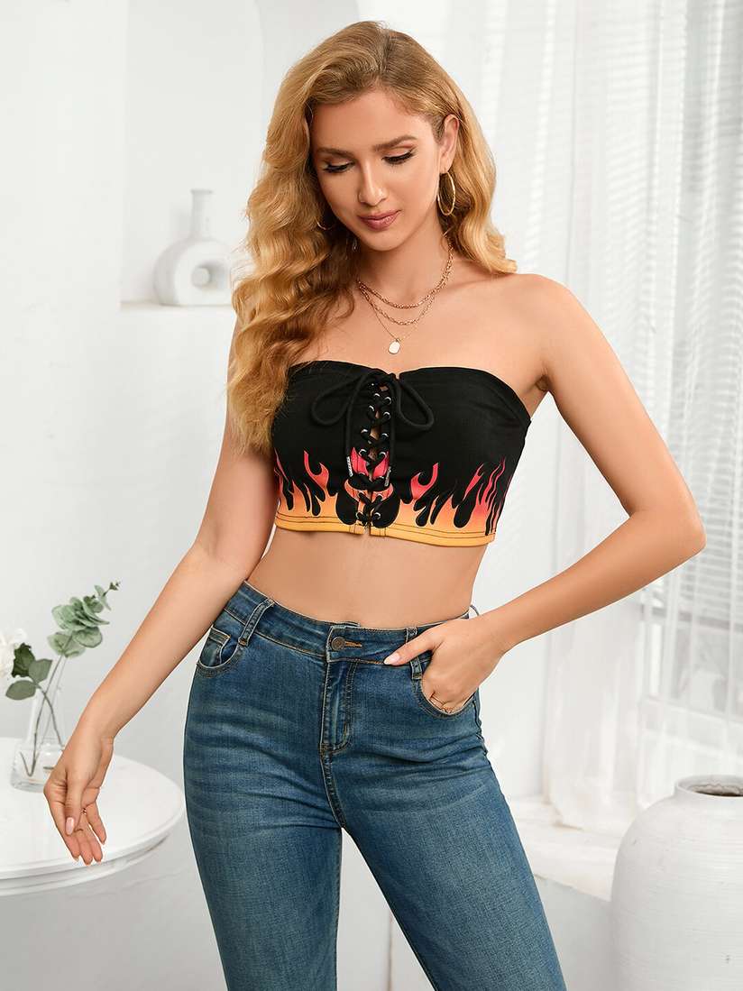 graphic bandeau top