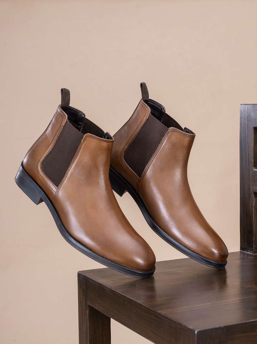 Buy Red Tape Men Round Toe Leather Chelsea Boots Boots for Men 28245502 Myntra