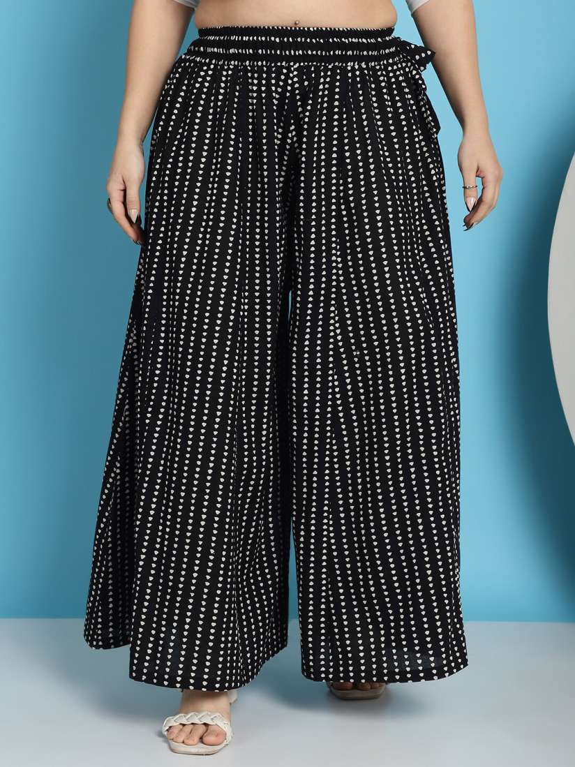 Black palazzo pants myntra sales