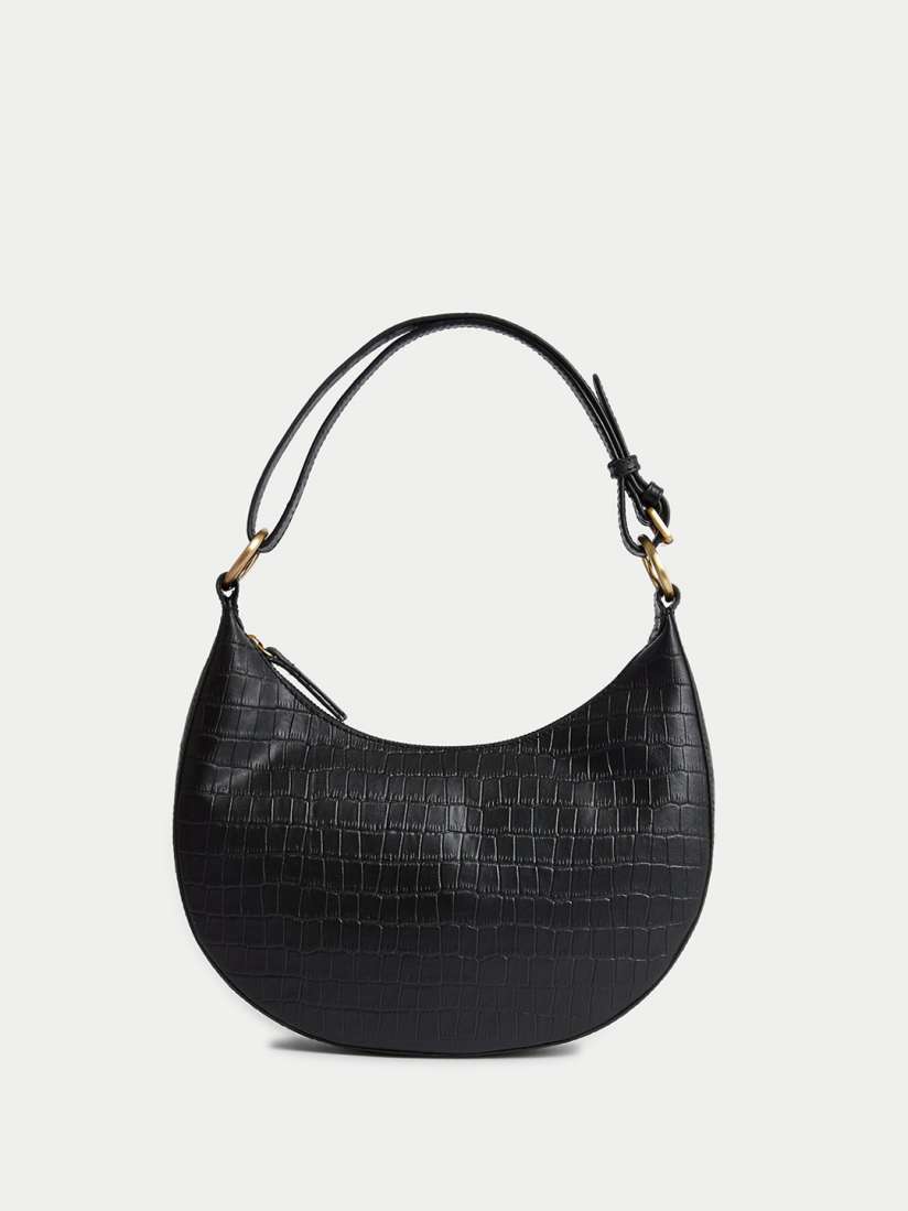 Buy Marks Spencer Textured Leather Half Moon Hobo Bag Handbags for Women 28258700 Myntra