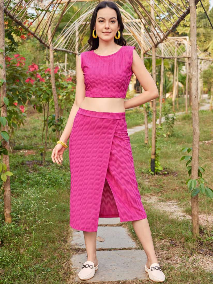 Crop top with skirt myntra hot sale