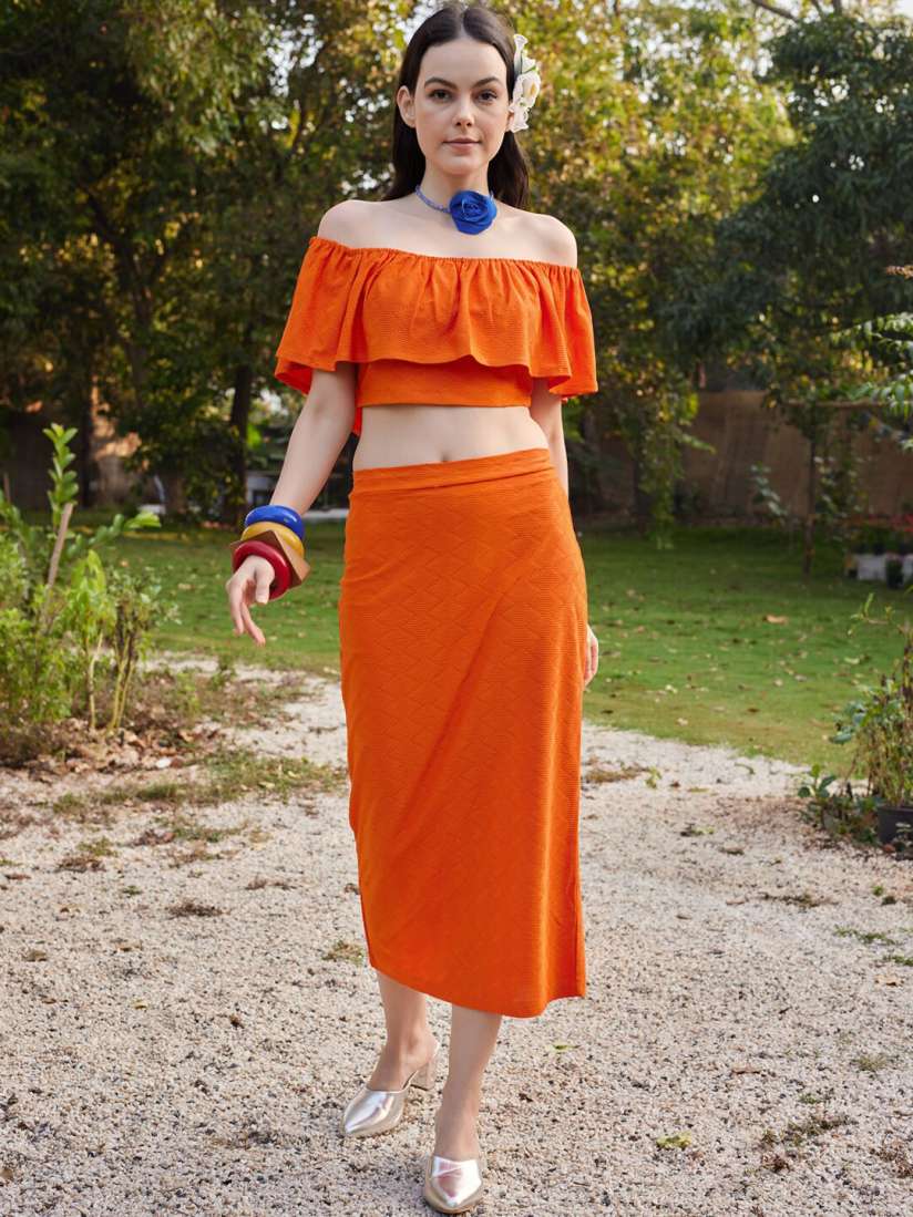 Crop top and long skirt myntra outlet