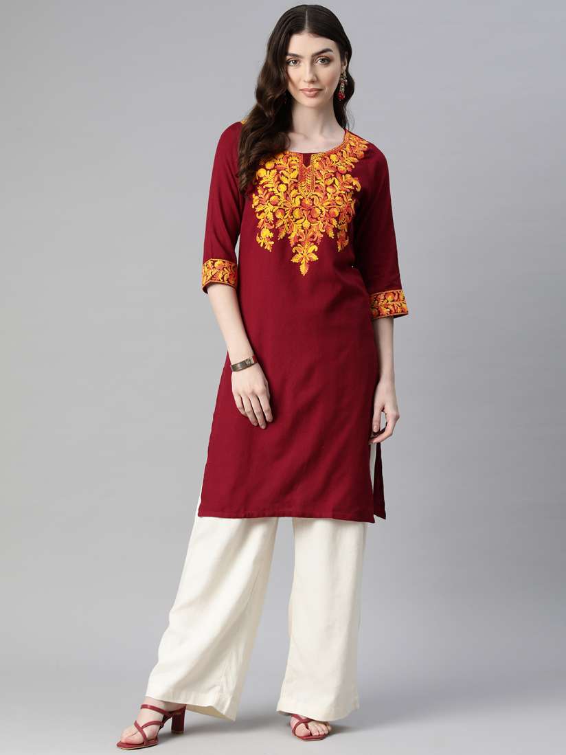 Buy SWI Stylish Women Floral Embroidered Kurta Kurtas for Women 28273134 Myntra