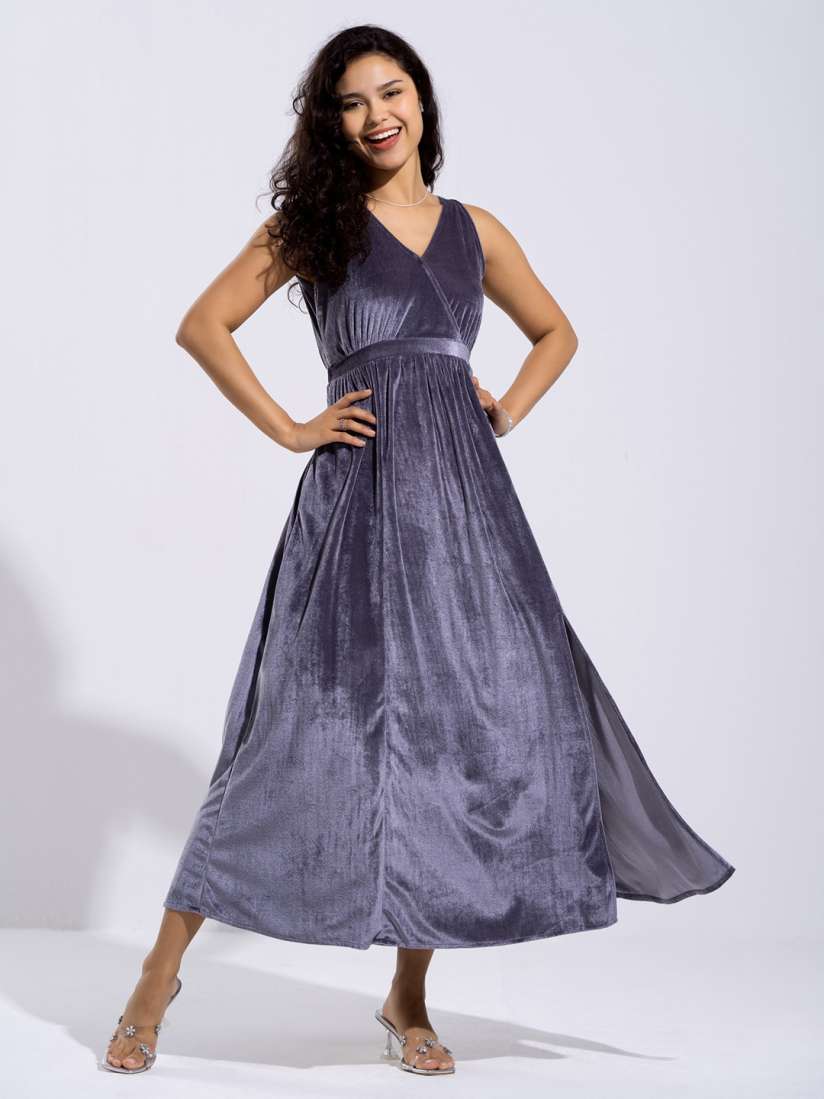 Velvet dress myntra outlet