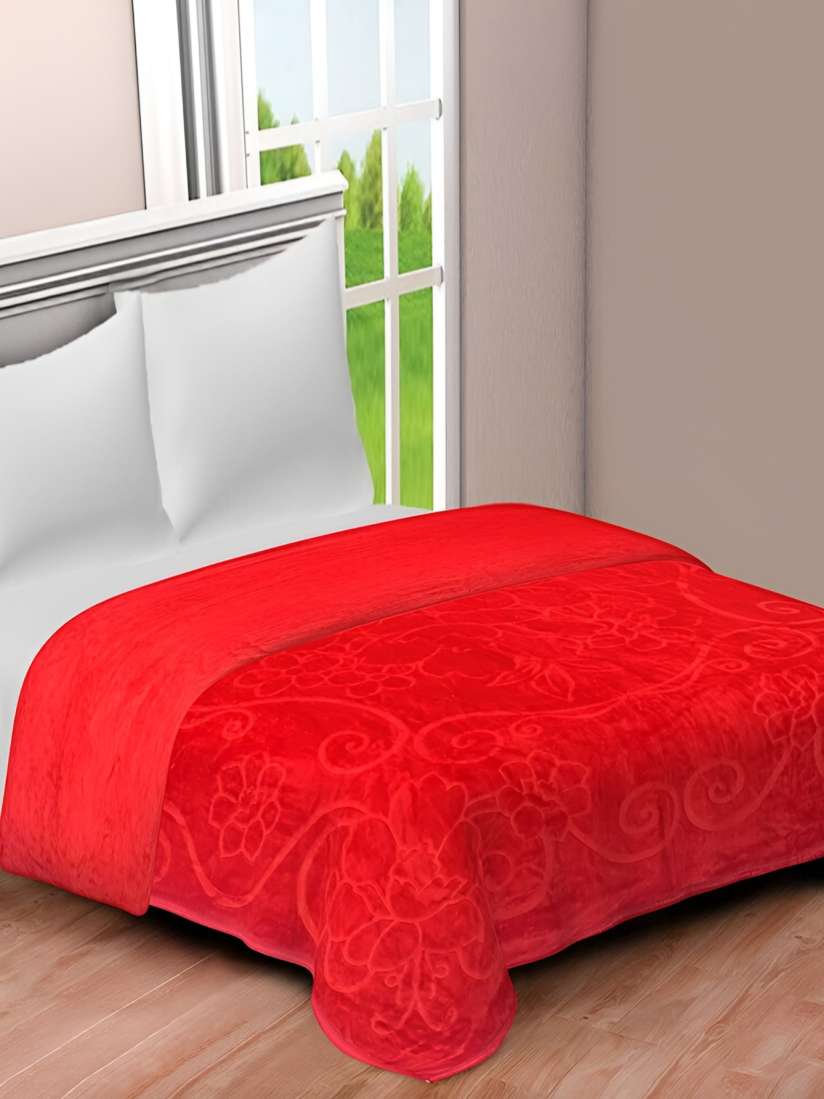 Buy Comfowell Red Floral Mild Winter 500 GSM Double Bed Blanket Blankets Quilts and Dohars for Unisex 28285240 Myntra