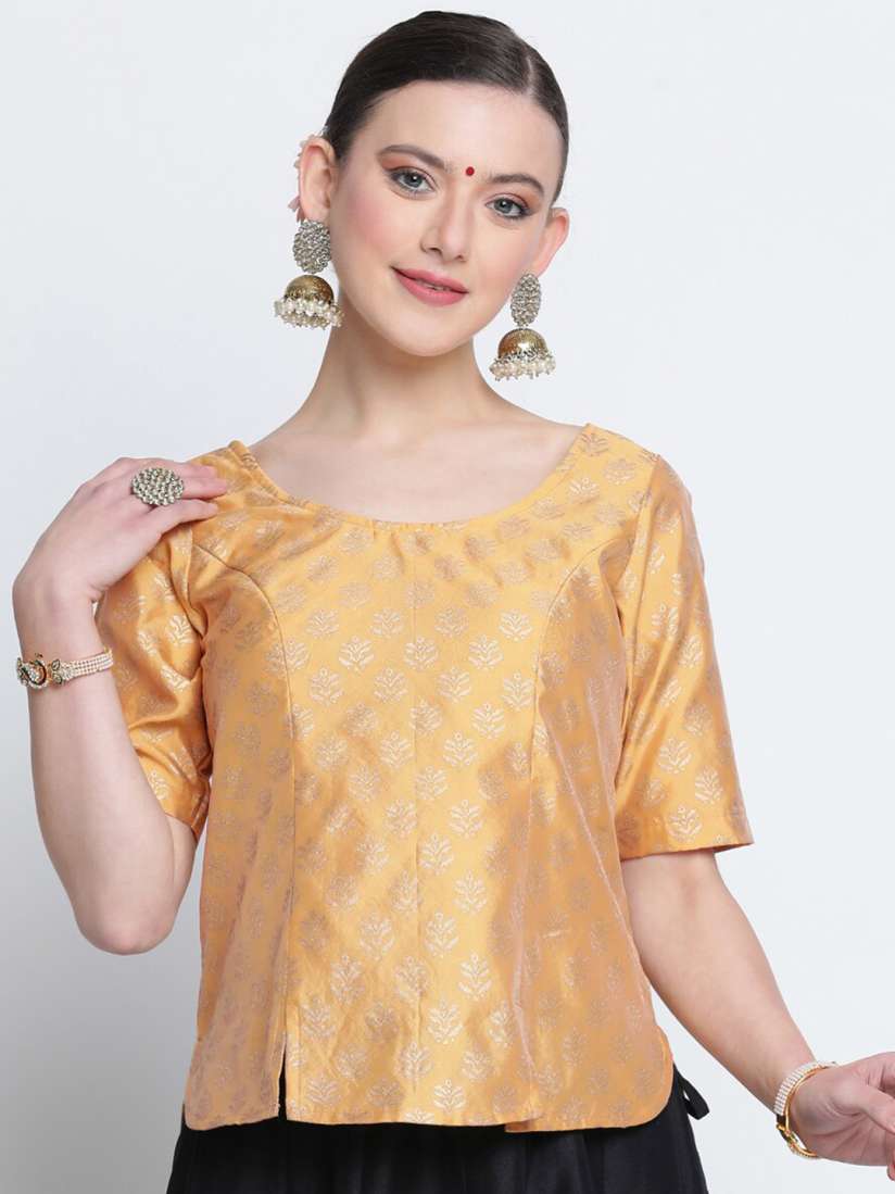 Buy studio rasa Round Neck Ethnic Motifs Printed Sheen Ethnic Top Tops for Women 28291004 Myntra