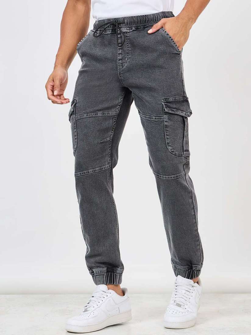 Buy Styli Men Slim Premium Stretch Denim Cargo Jog Jeans Jeans for Men 28295018 Myntra