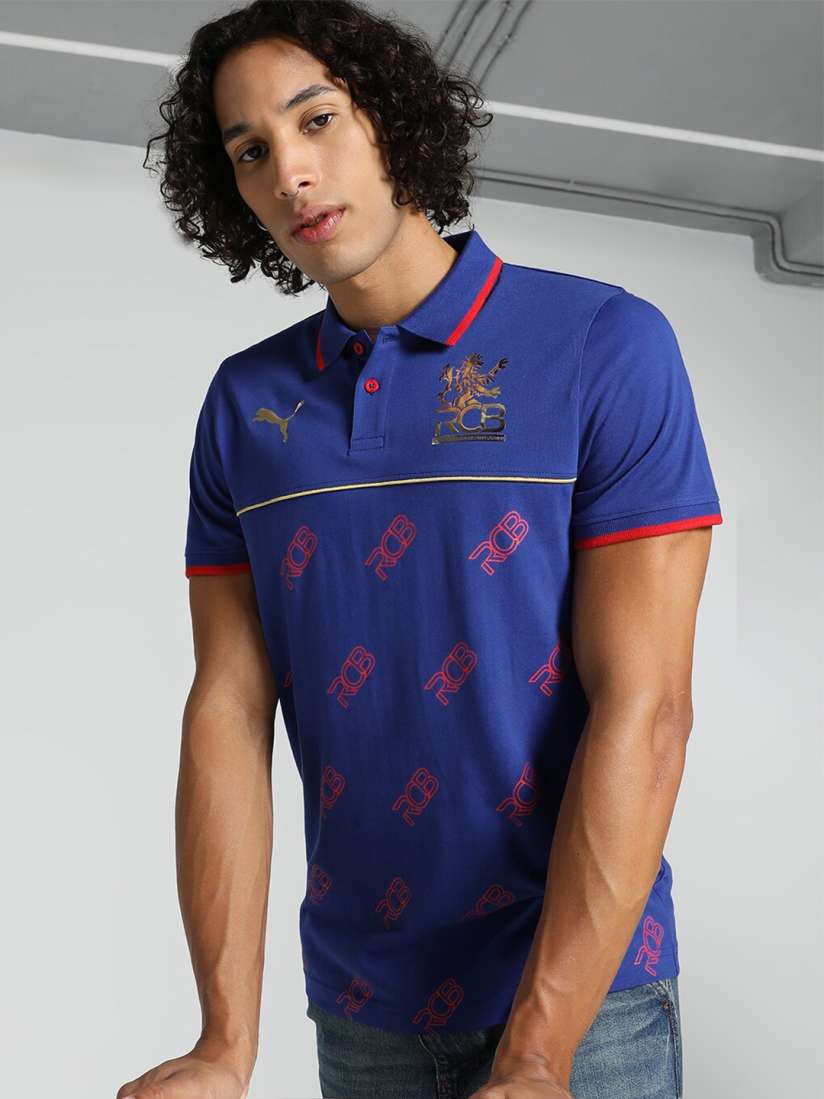 Buy Puma x RCB Travel Cricket Polo Collar Official T shirt Tshirts for Men 28297582 Myntra