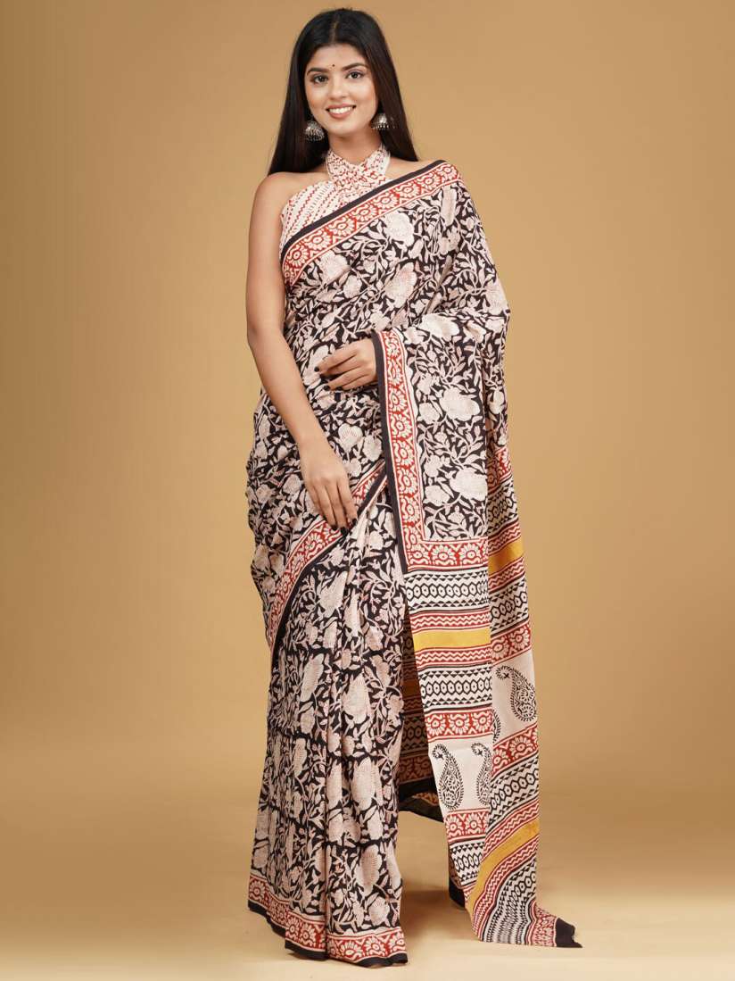 Buy KALINI Floral Printed Pure Cotton Saree Sarees for Women 28305164 Myntra