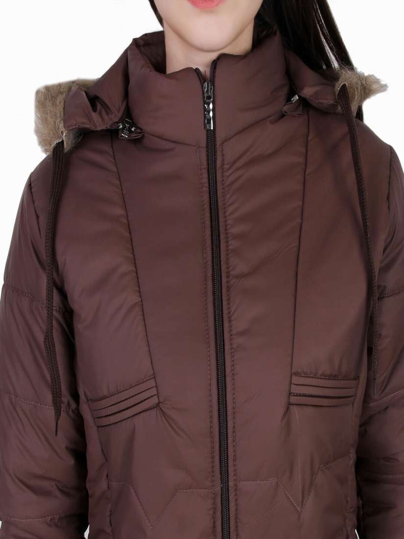 Buy BARSTOW Hooded Faux Fur Trim Detailed Rapid Dry Lightweight Puffer Jacket Jackets for Women 28307266 Myntra