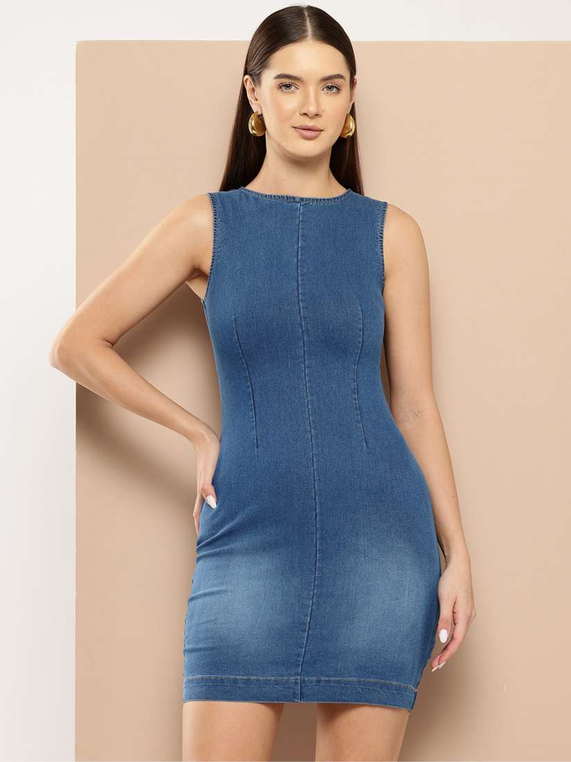 Buy Chemistry Denim Bodycon Dress Dresses for Women 28308364 Myntra