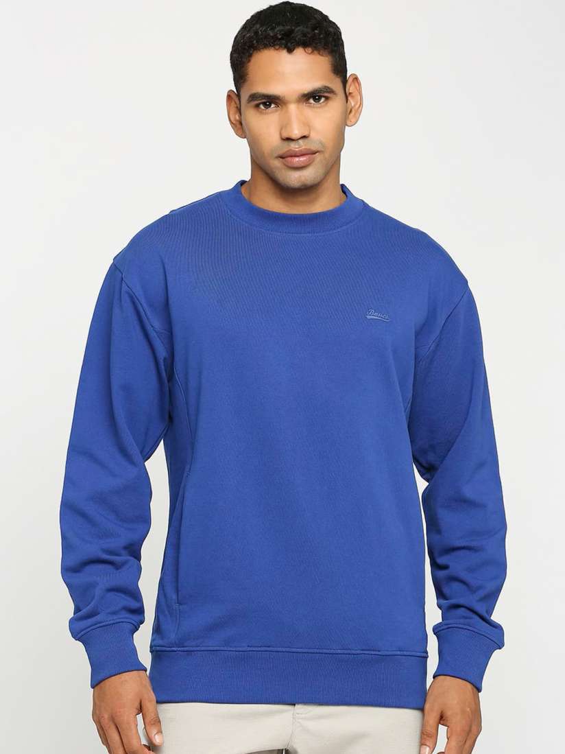 Buy Basics Comfort Fit Round Neck Non Brushed Fleece Hooded Cotton Pullover Sweatshirt Sweatshirts for Men 28309488 Myntra