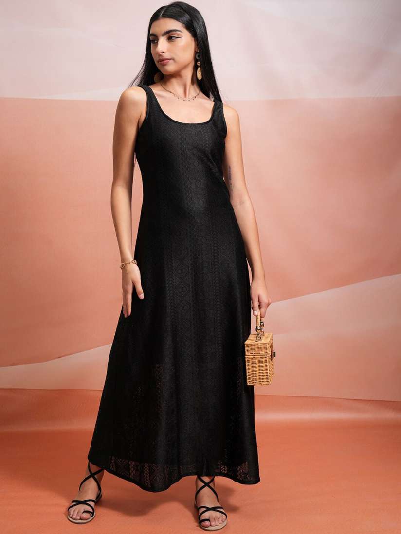 Tokyo talkies women's maxi black dress outlet