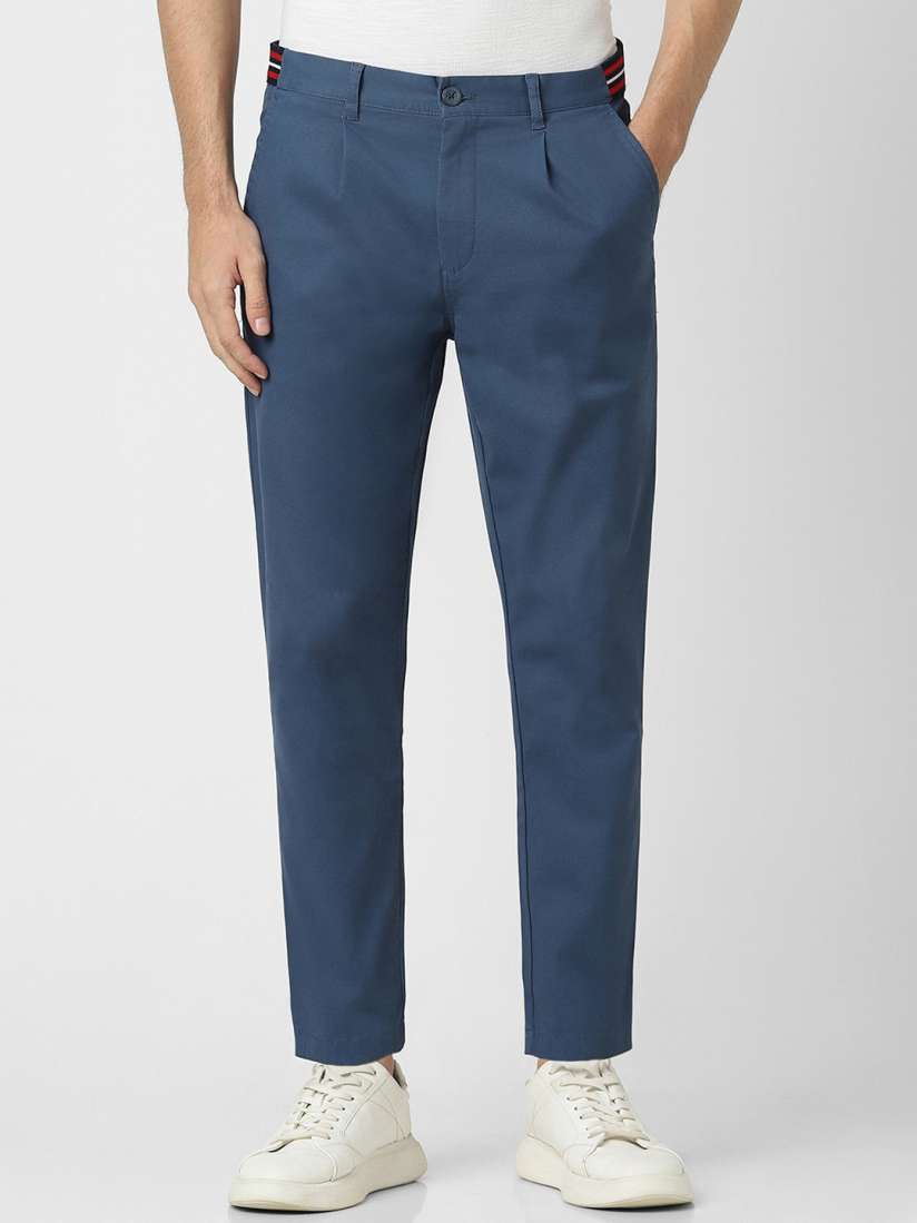 Buy Peter England Casuals Men Carrot Fit Mid Rise Pleated Trousers Trousers for Men 28346540 Myntra