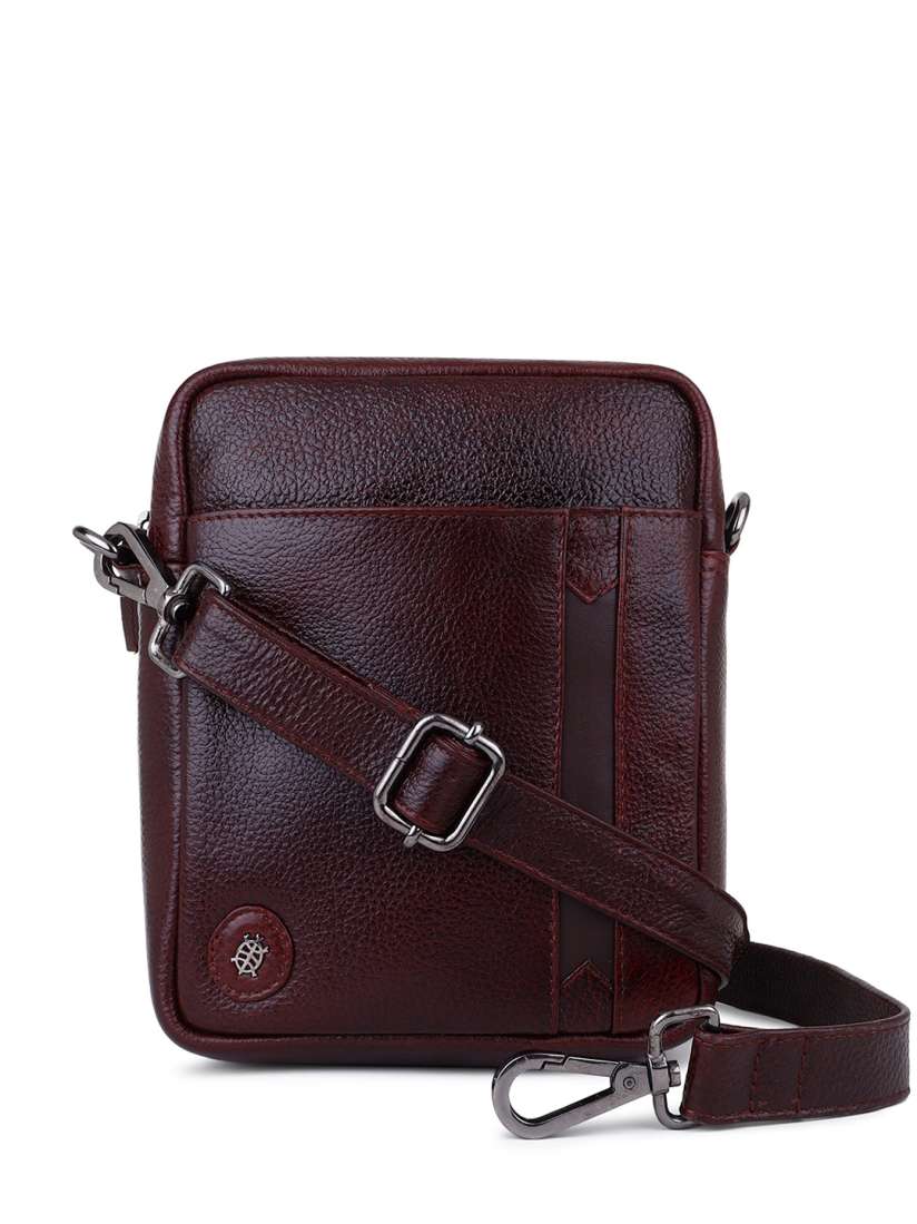 Buy Tortoise Elmo Structured Genuine Leather Sling Bag Handbags for Men 28354834 Myntra