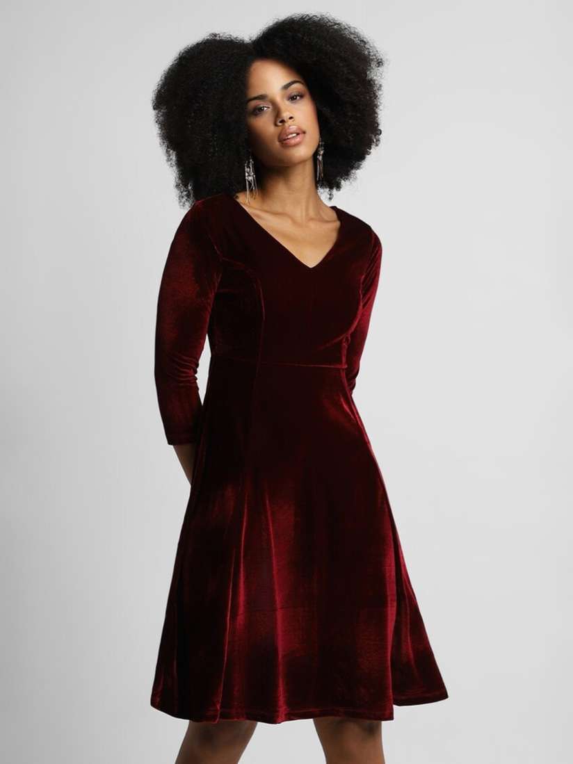 Buy FOREVER 21 V Neck A Line Dress Dresses for Women 28366556 Myntra