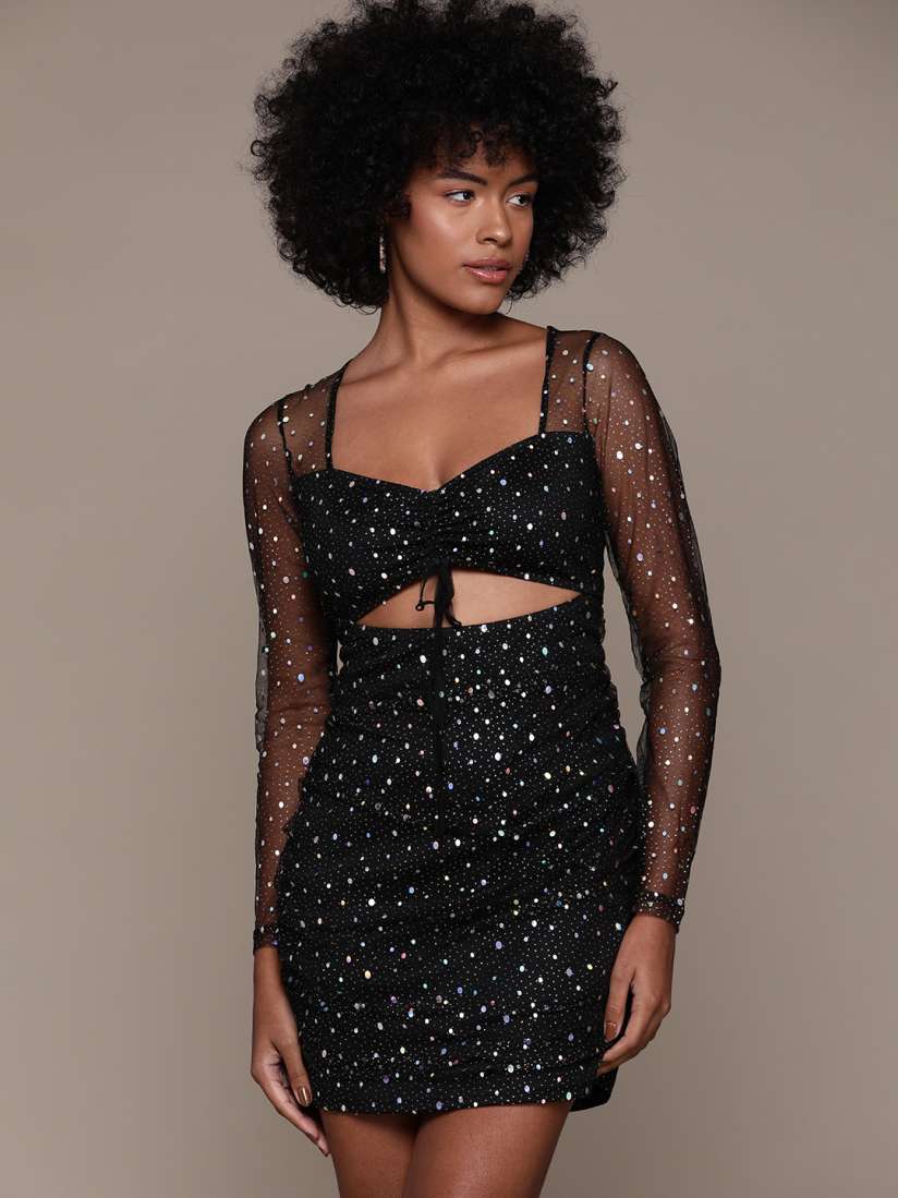 Buy bebe Future Glam Embellished Net Bodycon Mini Dress Dresses for Women 28374156 Myntra
