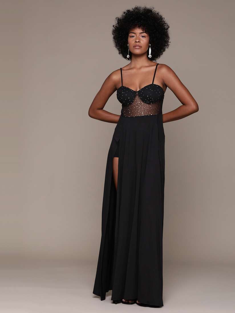 Buy bebe Future Glam Shimmery Net Gown Dresses for Women 28374204 Myntra