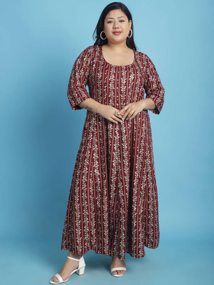 Buy theRebelinme Plus Size Ethnic Motifs Printed Maxi Dress Dresses for Women 28384664 Myntra