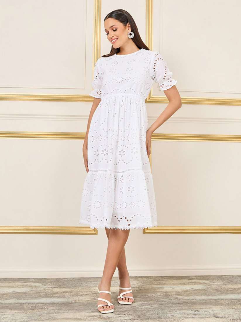 White midi dress a line cheap