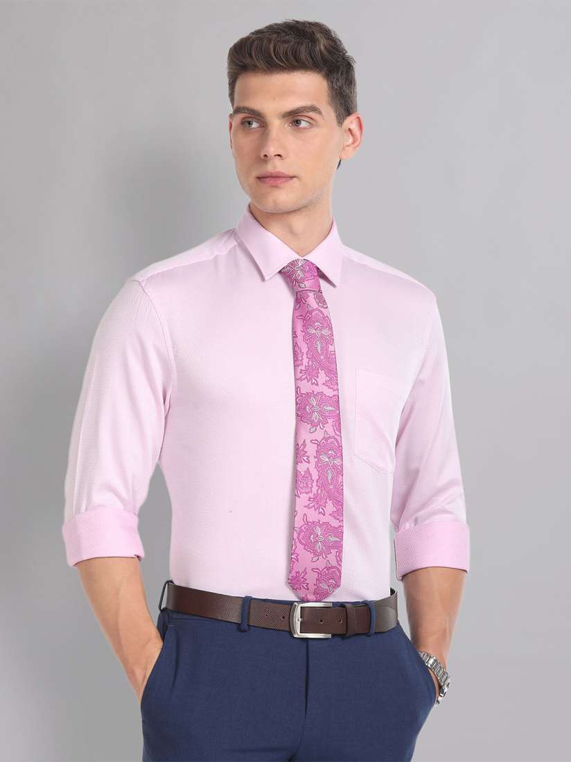 Buy AD By Arvind Slim Fit Micro Ditsy Self Design Spread Collar Pure Cotton Formal Shirt Shirts for Men 28408280 Myntra