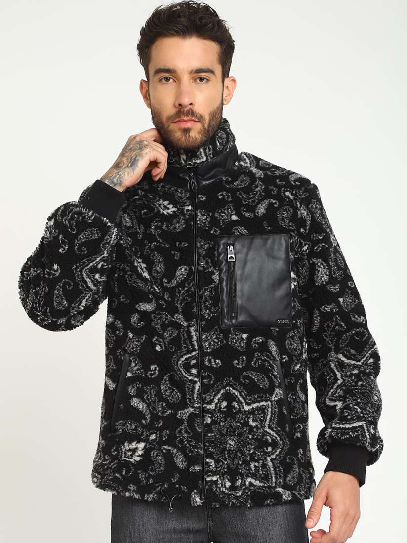 Buy GUESS Floral Printed Mock Collar Tailored Jacket Jackets for Men 28417278 Myntra