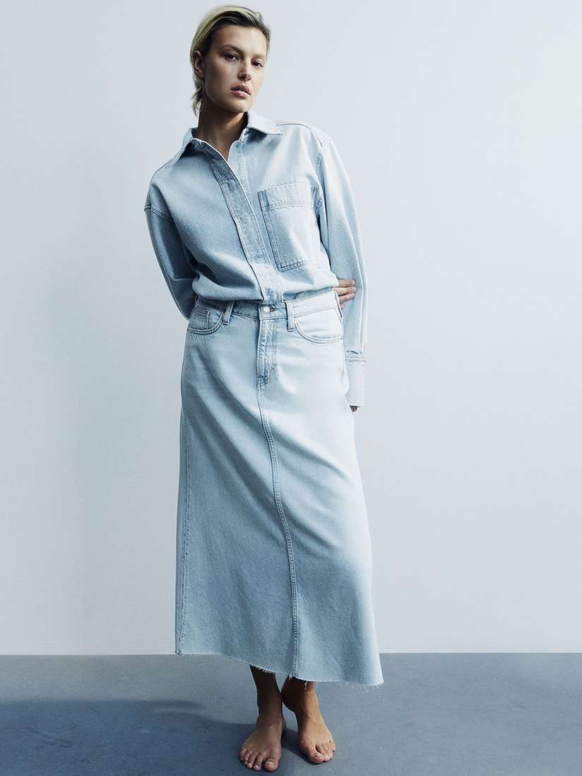 H&M Feather Soft Denim Skirt