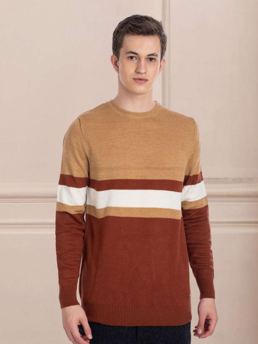 Buy AXMANN Colourblocked Woollen Ribbed Pullover Sweater Sweaters for Men 28421476 Myntra