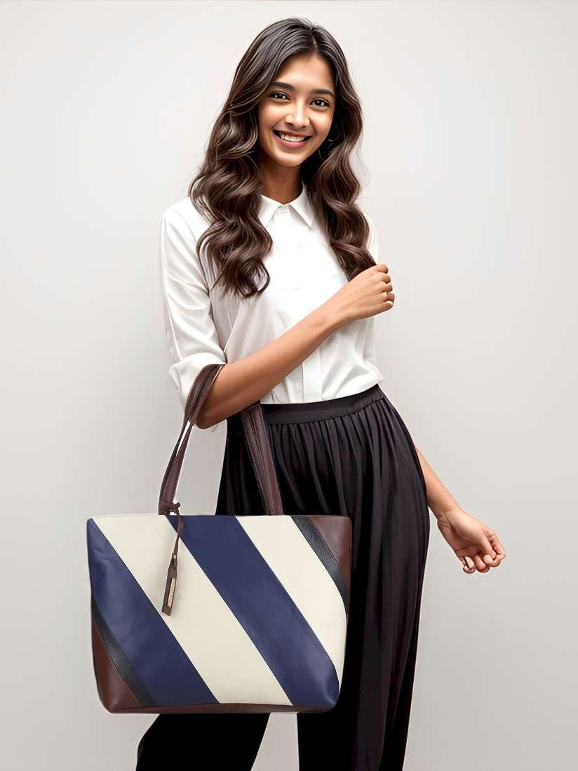 Buy Toteteca Striped Structured Shoulder Bag Handbags for Women 28425664 Myntra