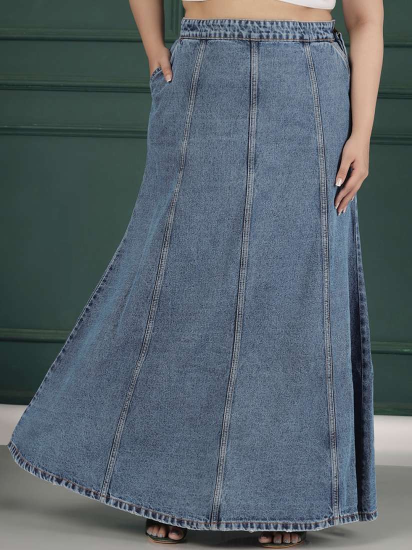 Plus size denim skirts online india outlet