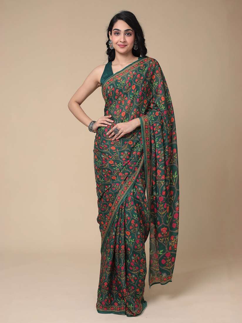 Buy ZARI Floral Printed Saree Sarees for Women 28426306 Myntra