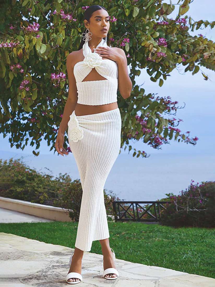 Halter neck top and skirt deals