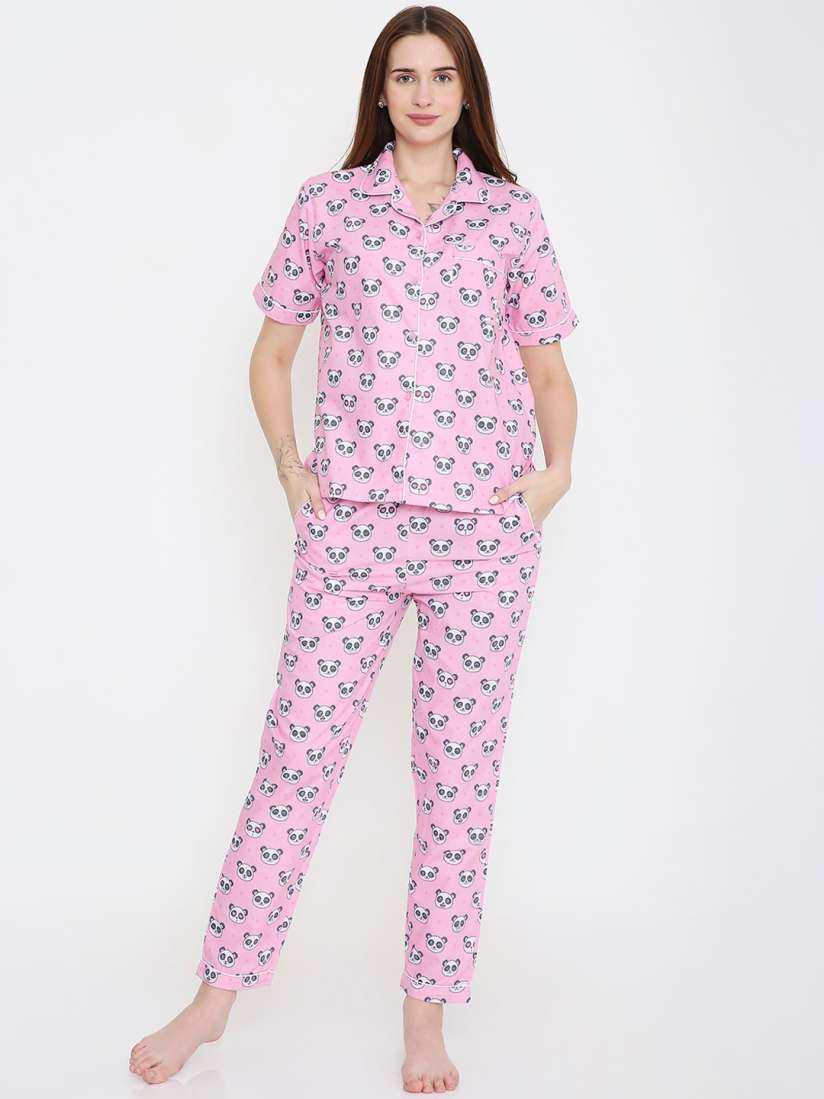 Buy Arendelle Panda Graphic Printed Pure Cotton Night suit Night suits for Women 28431786 Myntra