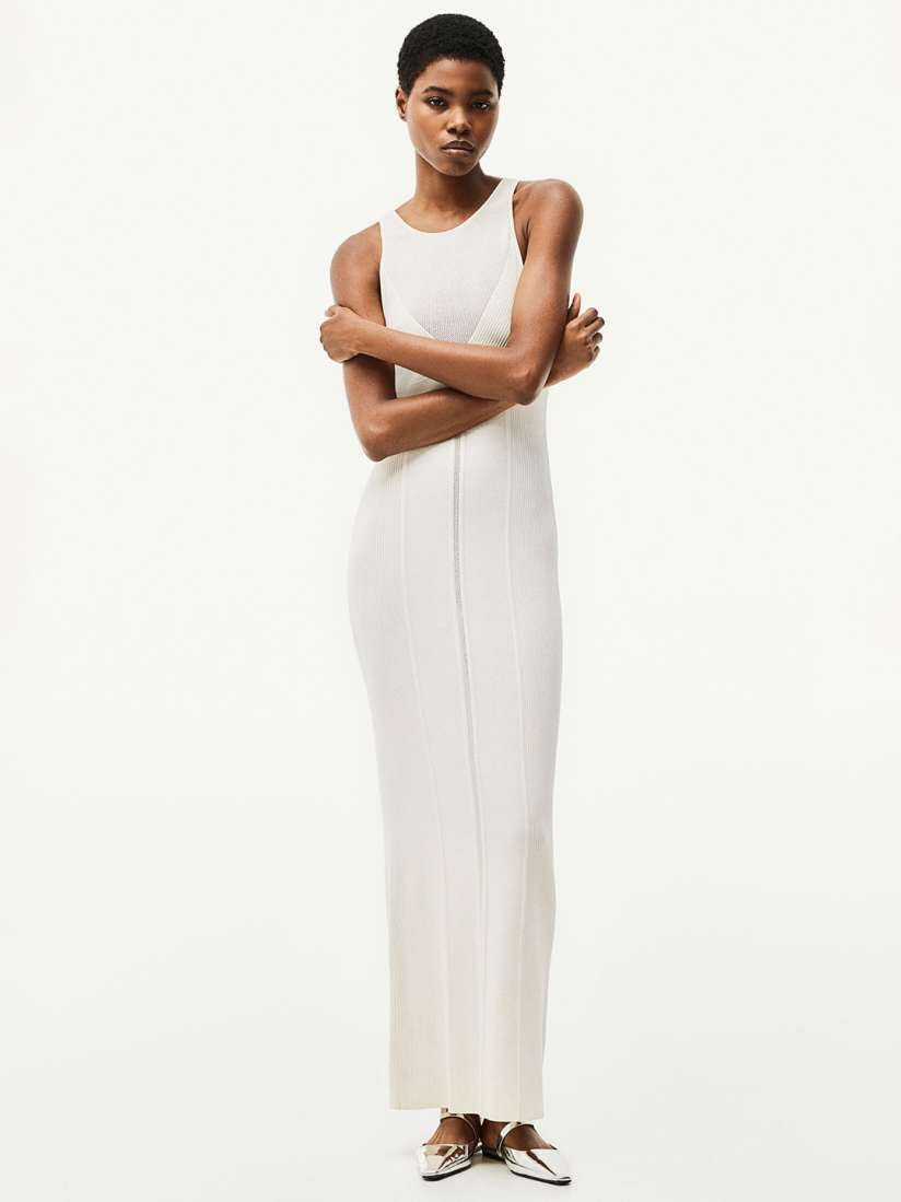 White rib knit dress cheap